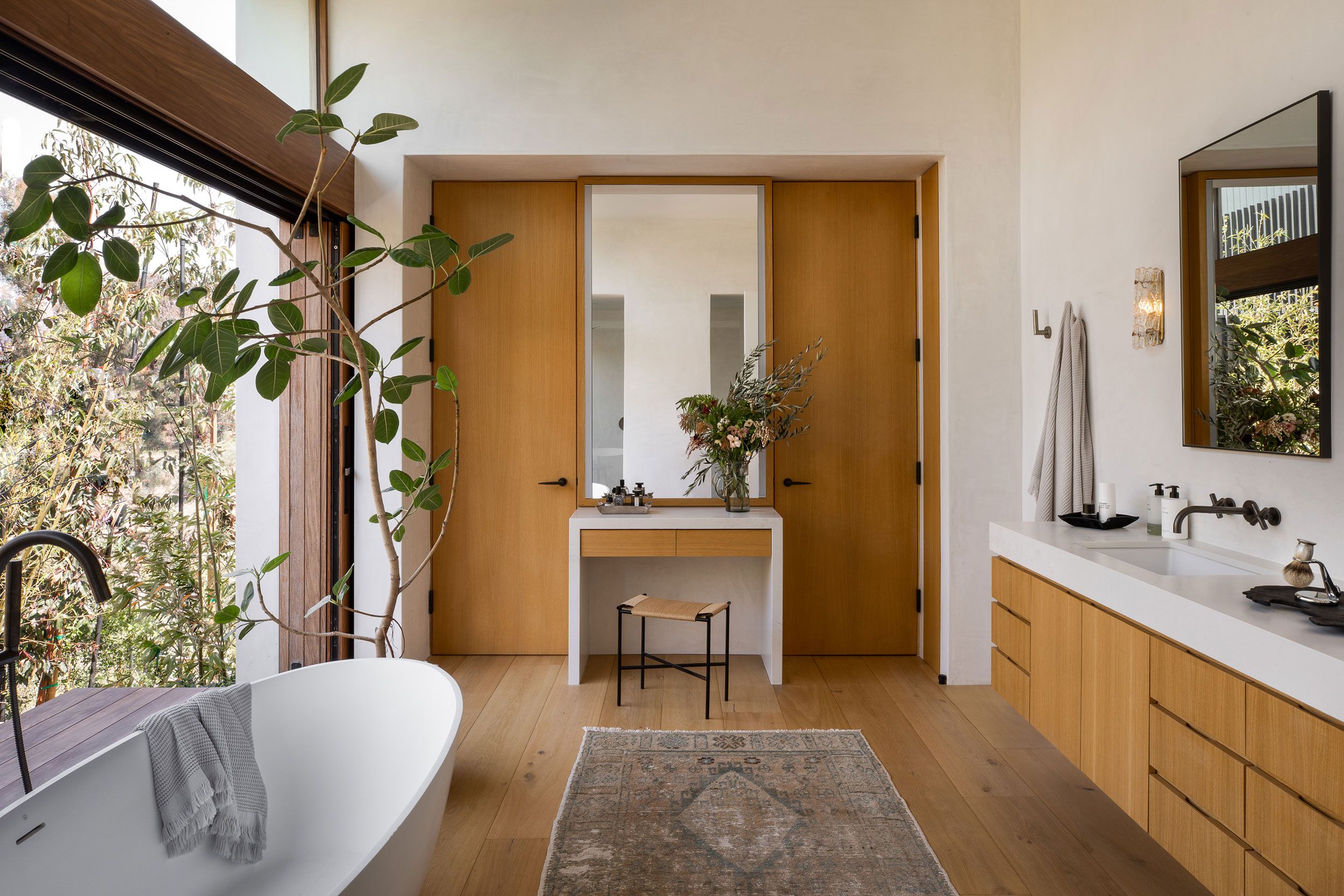 How do people make bathrooms sustainable and environmentally friendly?